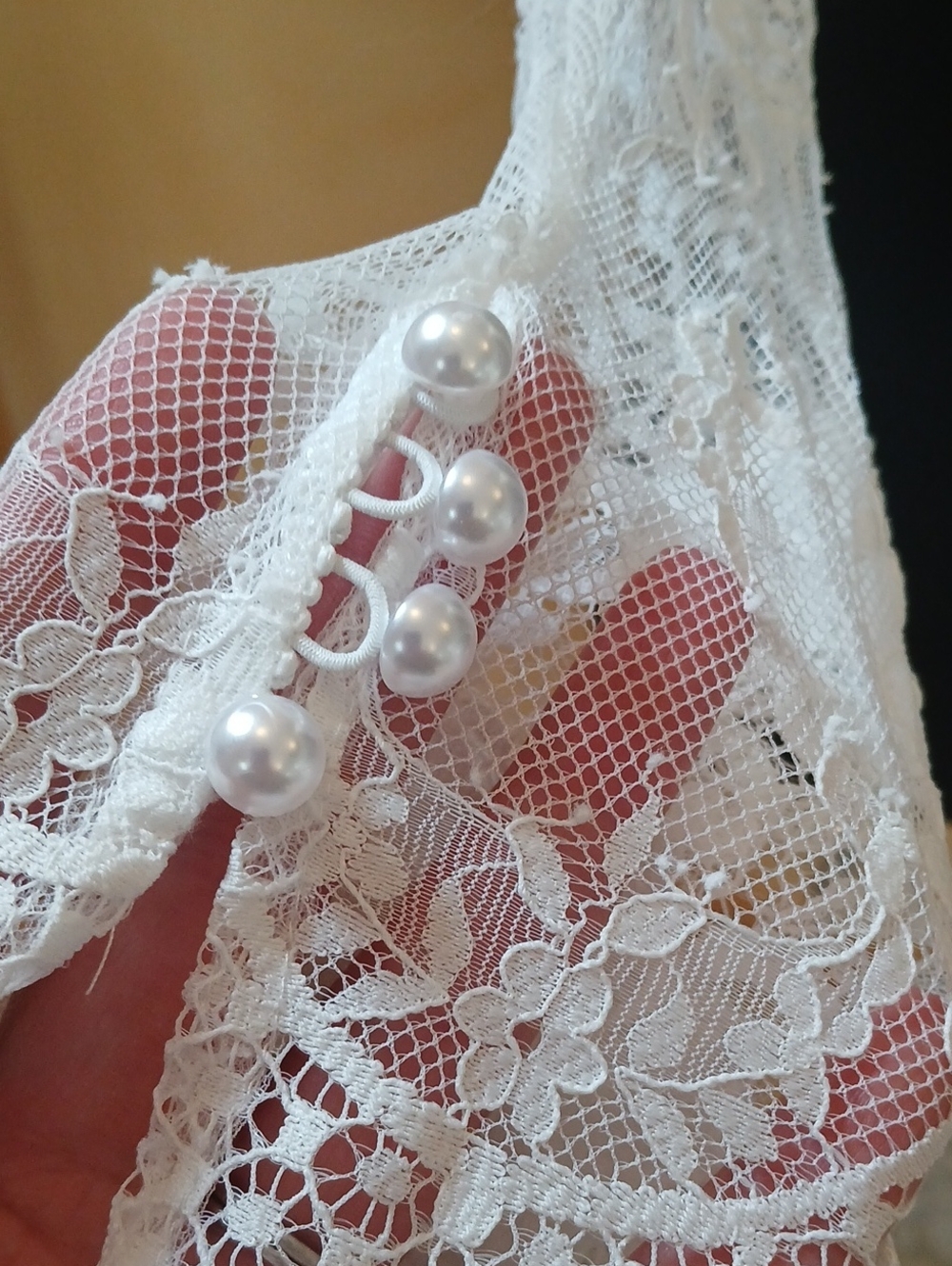 Ivory Lace Bolero Bridal Topper Size 6 - Picture 6 of 6